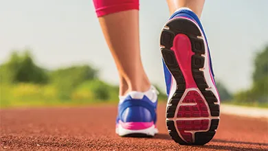 view of female running shoes