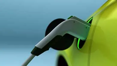 green electric car charging
