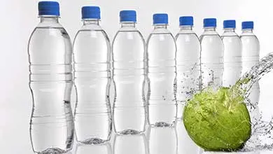 bottles of water and coconut
